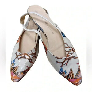 Peter Kaiser Carsta  Leather Slingback Coral Print Size 6.5